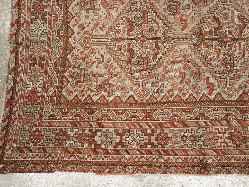 Antique Persian Shiraz Square Rug, No.20706 - Staging