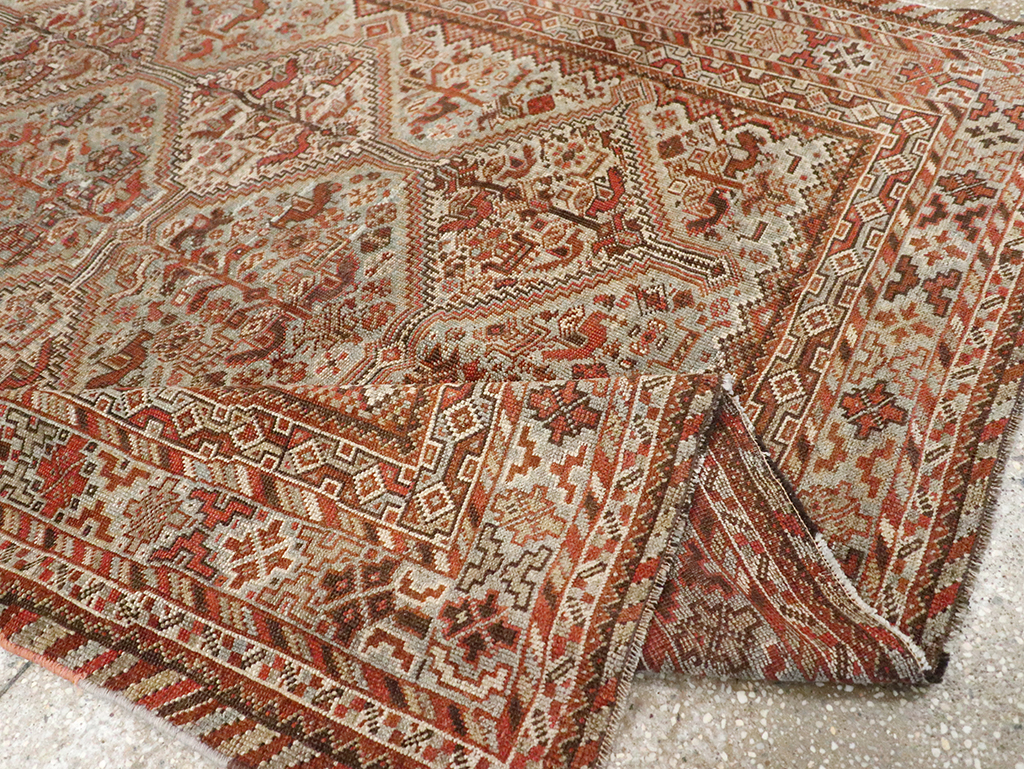 Antique Persian Shiraz Square Rug, No.20706 - Staging