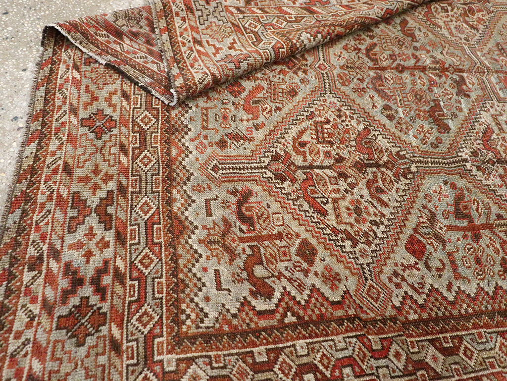 Antique Persian Shiraz Square Rug, No.20706 - Staging