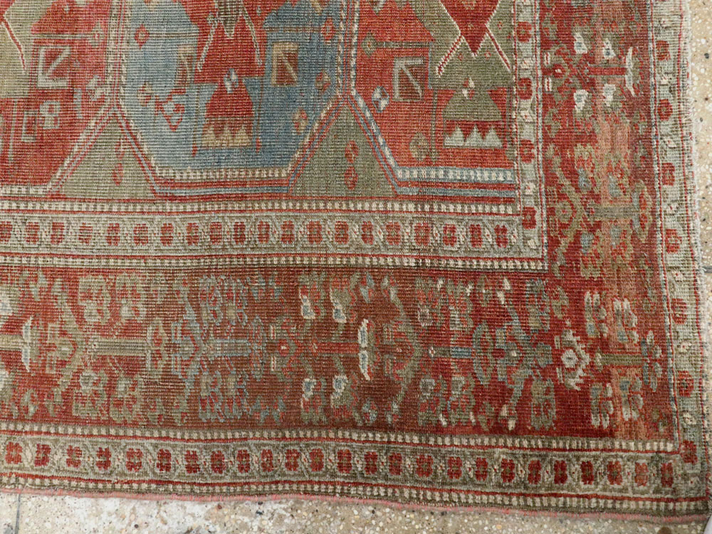 Antique Persian Kurd Bidjar Rug, No.20709 - Staging
