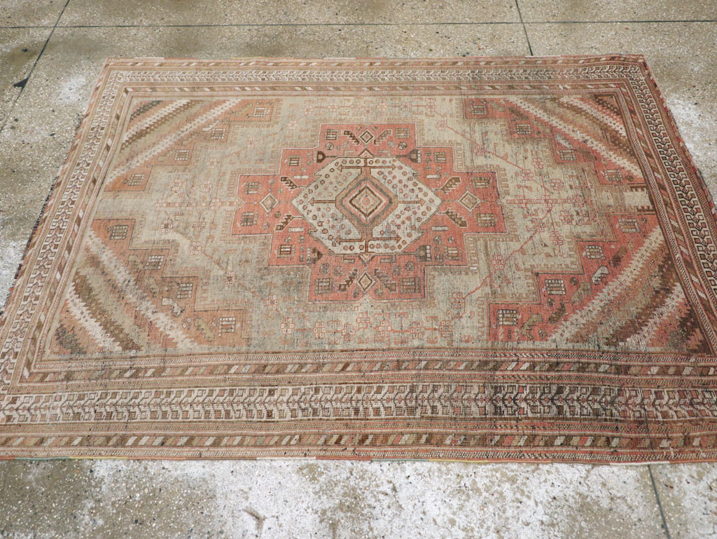 Vintage Persian Afshar Rug, No.20711 - Staging