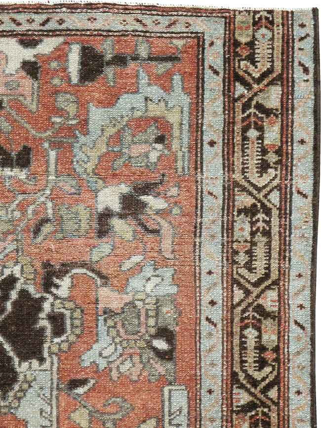 Antique Persian Malayer Rug Throw Rug, No.20716 - Staging