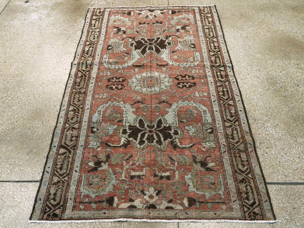 Antique Persian Malayer Rug Throw Rug, No.20716 - Staging