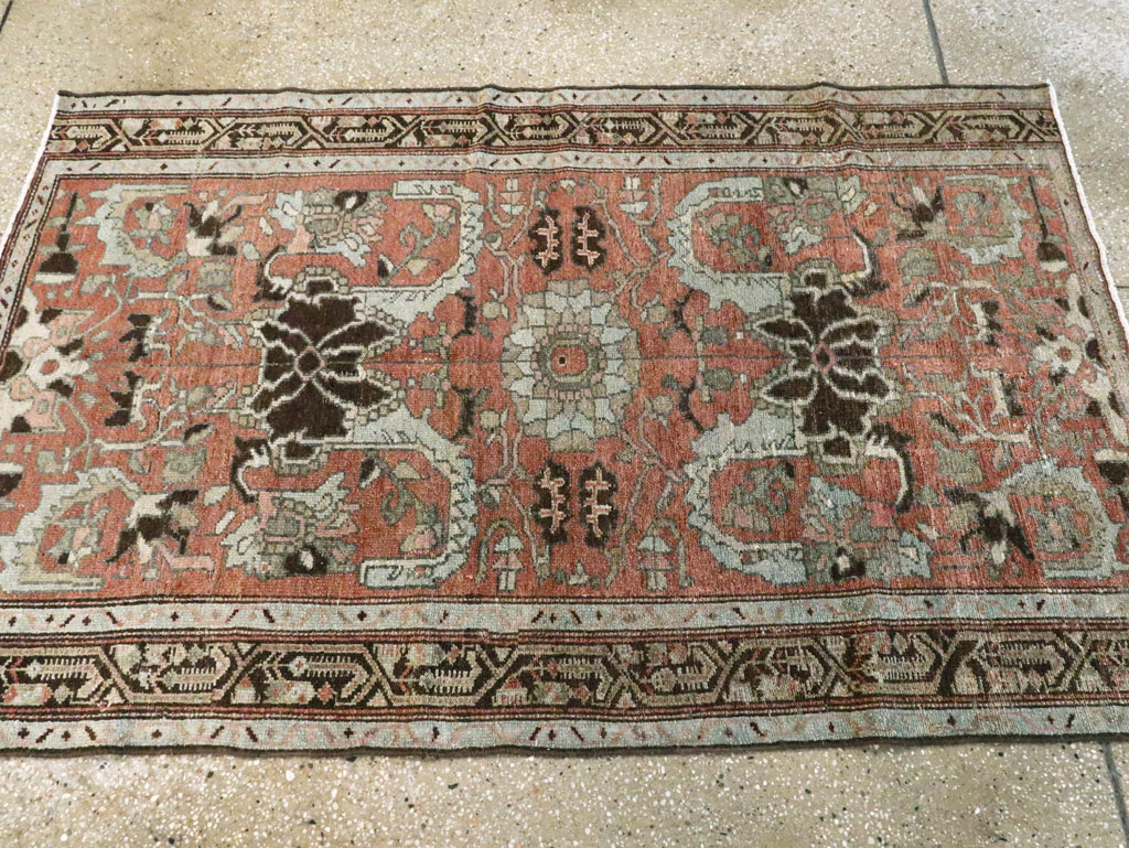 Antique Persian Malayer Rug Throw Rug, No.20716 - Staging