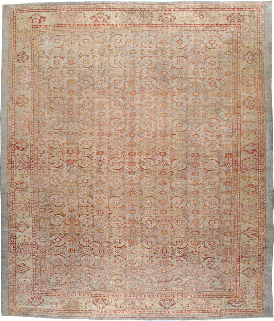 Antique Persian Mahal Square Carpet, No.20765 - Staging