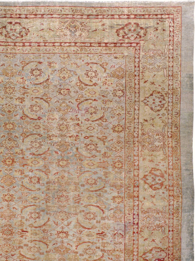 Antique Persian Mahal Square Carpet, No.20765 - Staging