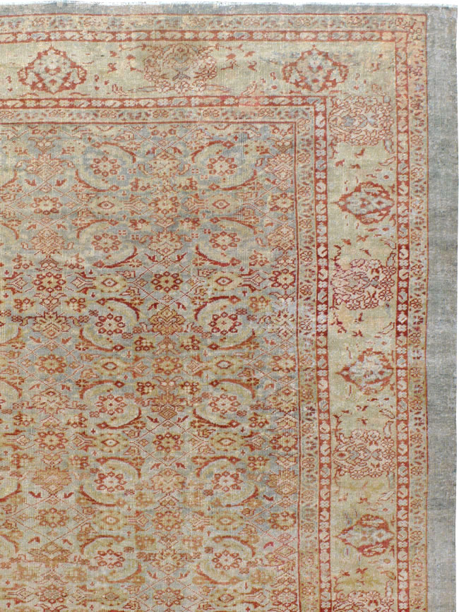 Antique Persian Mahal Square Carpet, No.20765 - Staging
