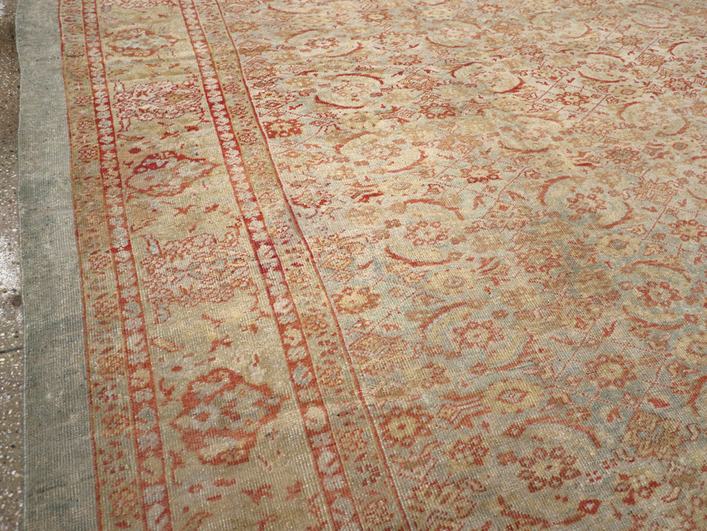 Antique Persian Mahal Square Carpet, No.20765 - Staging