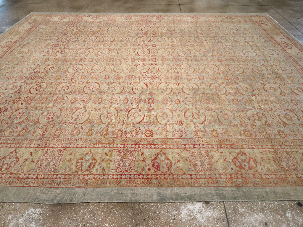 Antique Persian Mahal Square Carpet, No.20765 - Staging