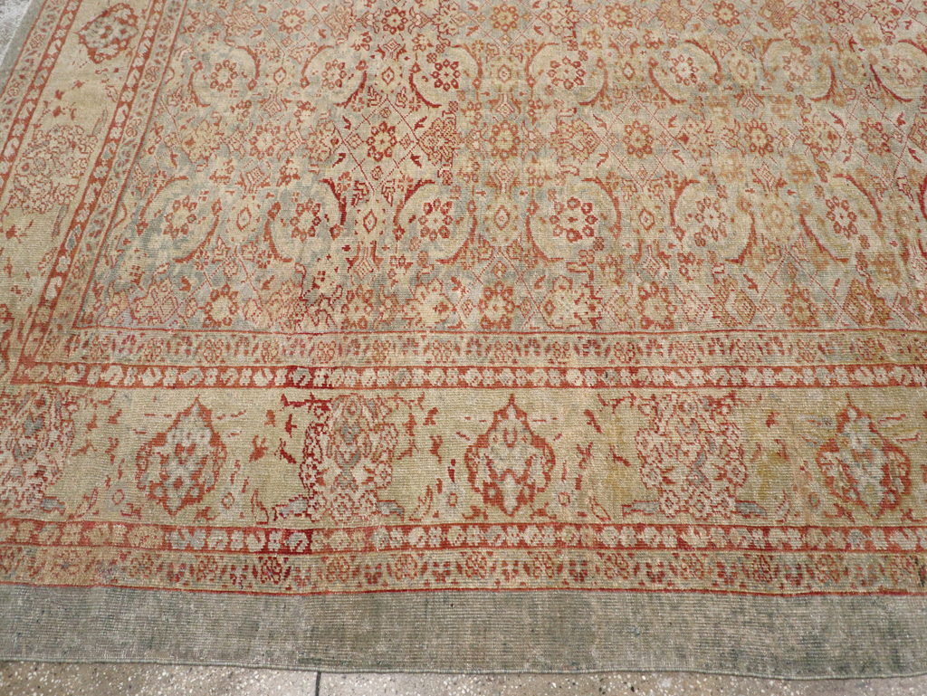 Antique Persian Mahal Square Carpet, No.20765 - Staging