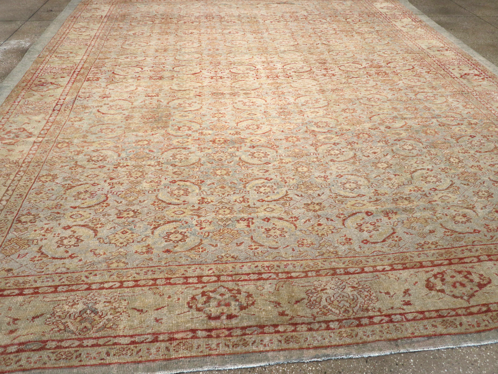 Antique Persian Mahal Square Carpet, No.20765 - Staging