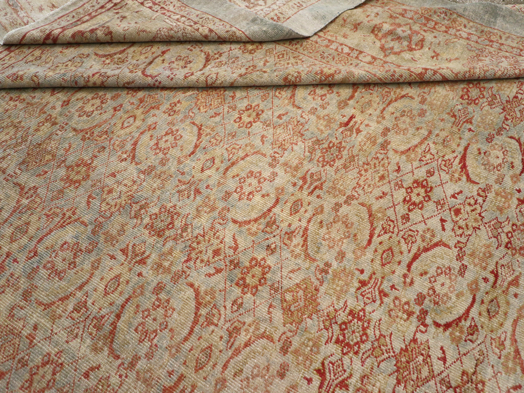 Antique Persian Mahal Square Carpet, No.20765 - Staging