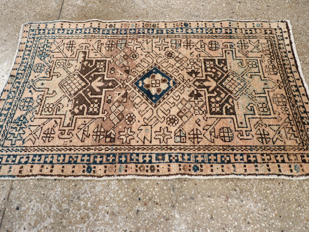 Vintage Persian Karajeh Throw Rug, No.20796 - Staging