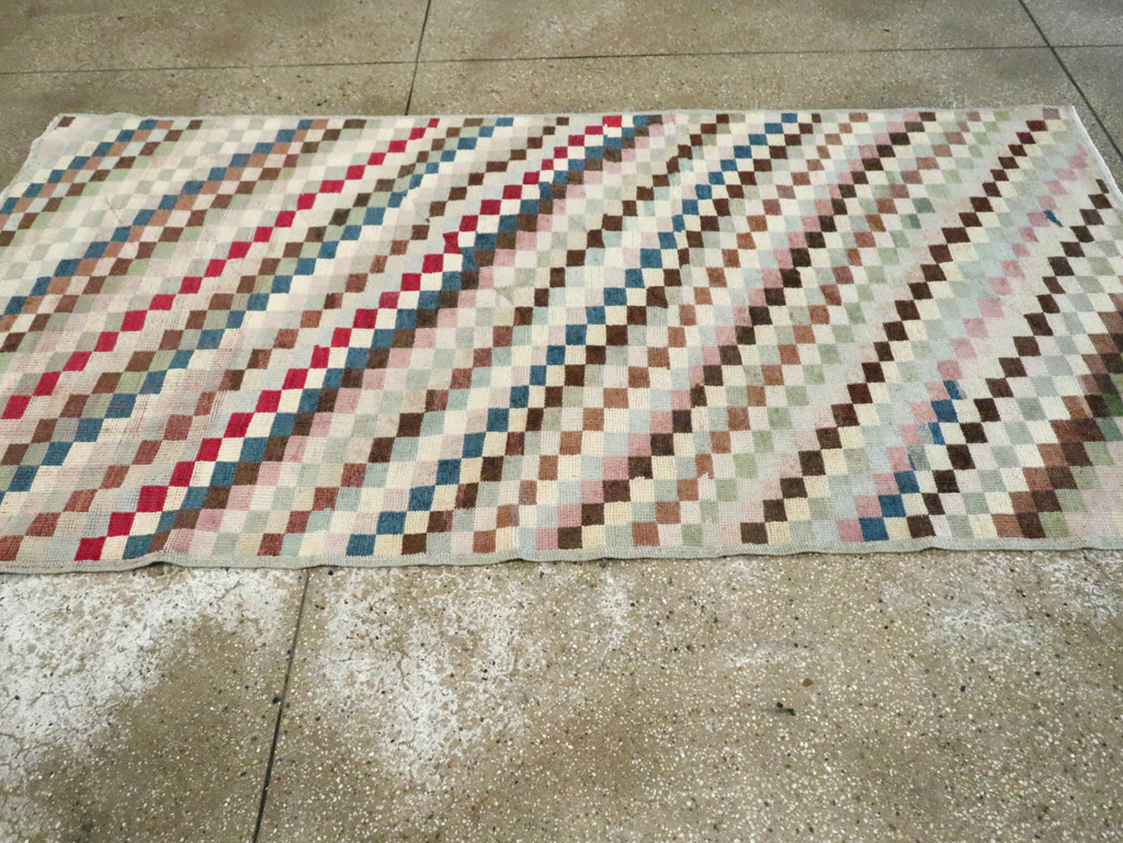 Vintage Turkish Anatolian Distressed Rug, No.20830 - Staging