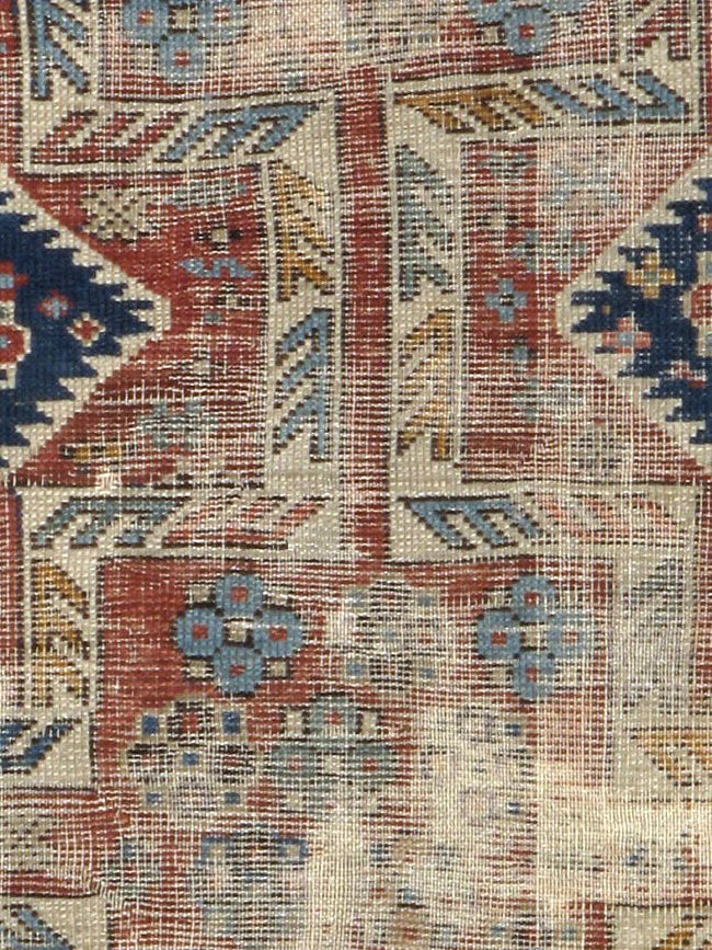 Antique Caucasian Kuba Distressed Rug, No.20859 - Staging