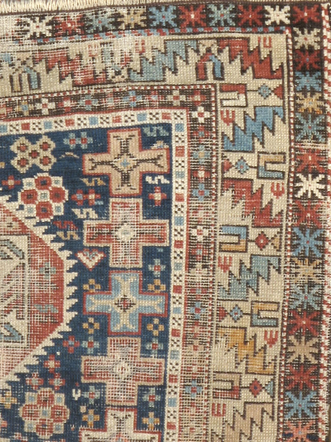 Antique Caucasian Kuba Distressed Rug, No.20859 - Staging