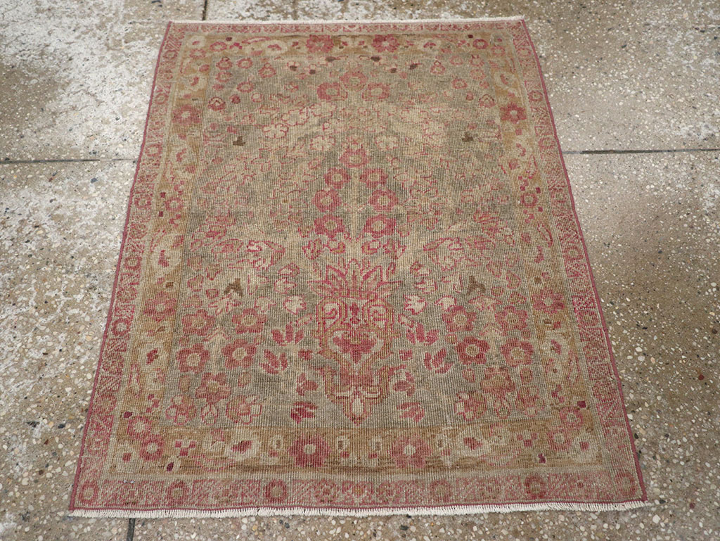 Antique Persian Mashad Throw Rug, No.20869 - Staging