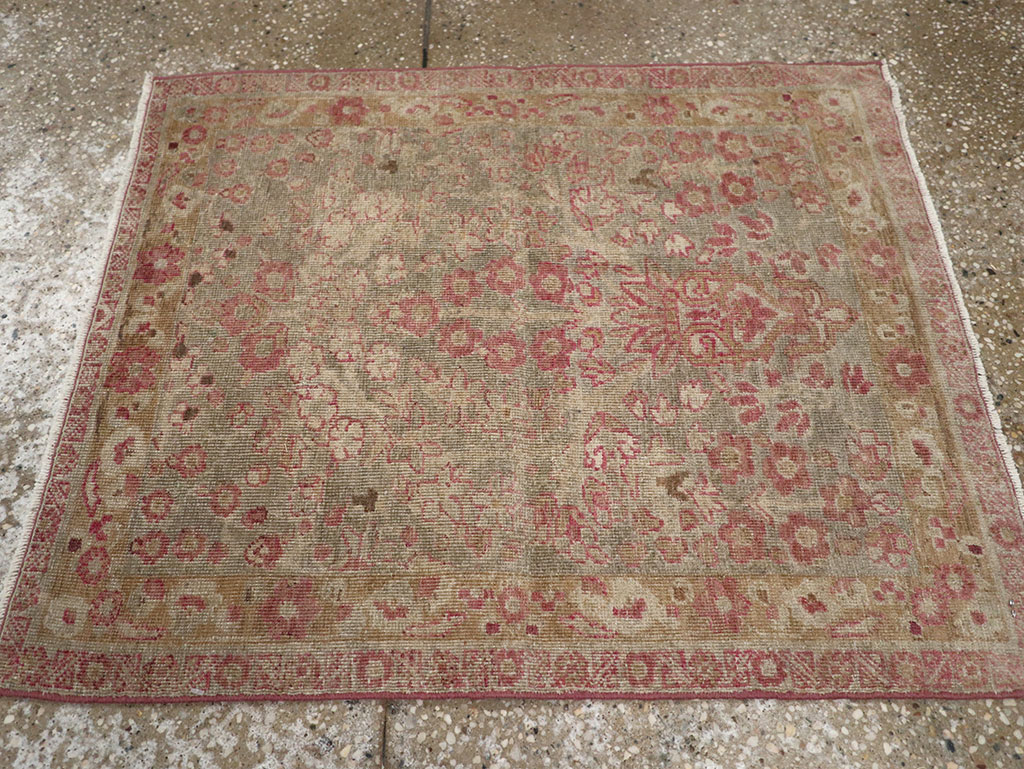 Antique Persian Mashad Throw Rug, No.20869 - Staging