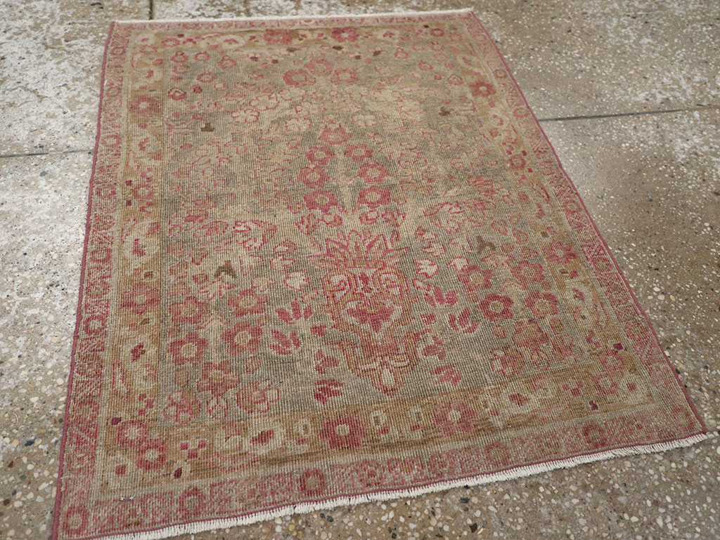 Antique Persian Mashad Throw Rug, No.20869 - Staging