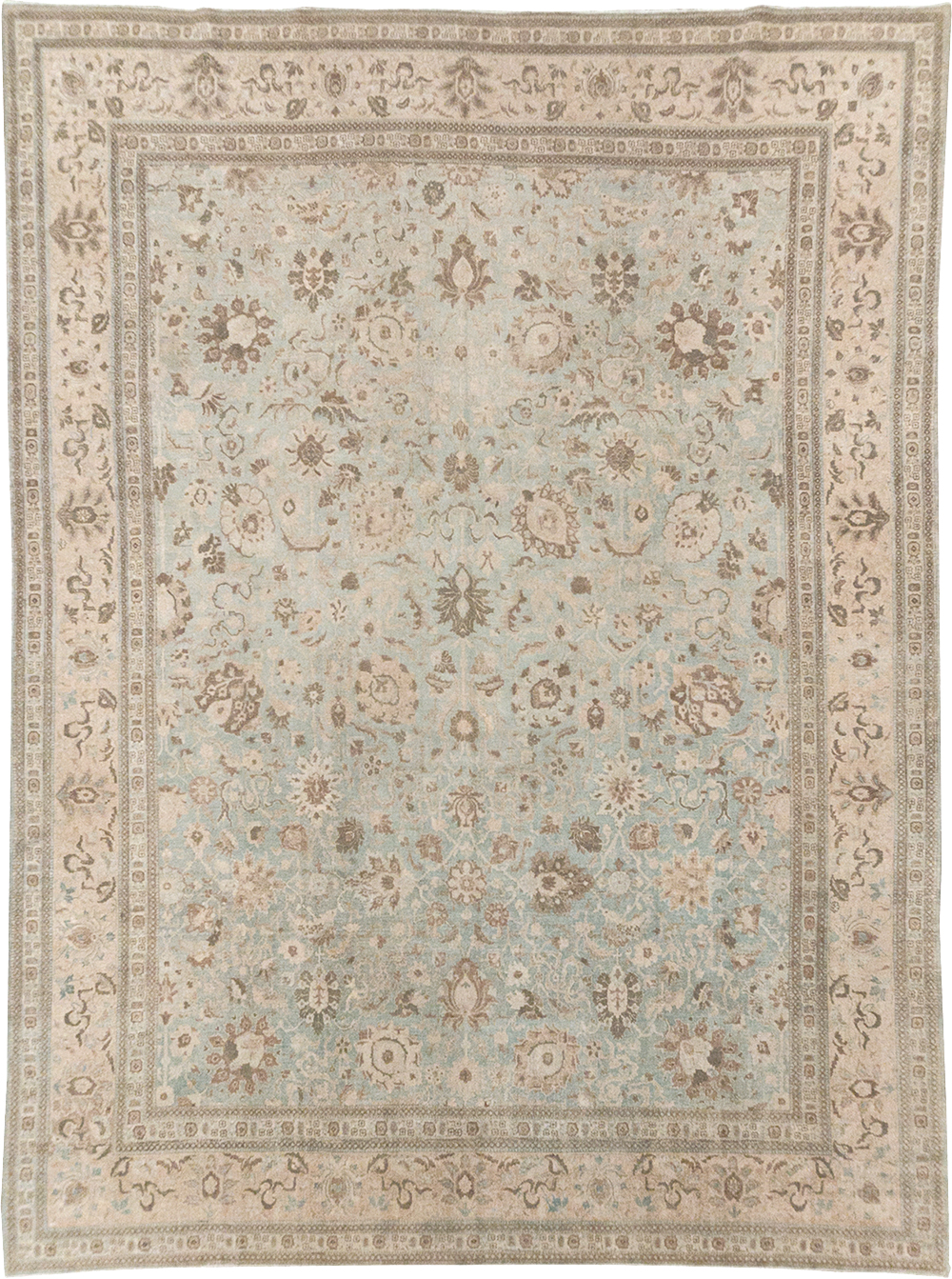 Antique Persian Tabriz Room Size Carpet, No.20909 - Staging