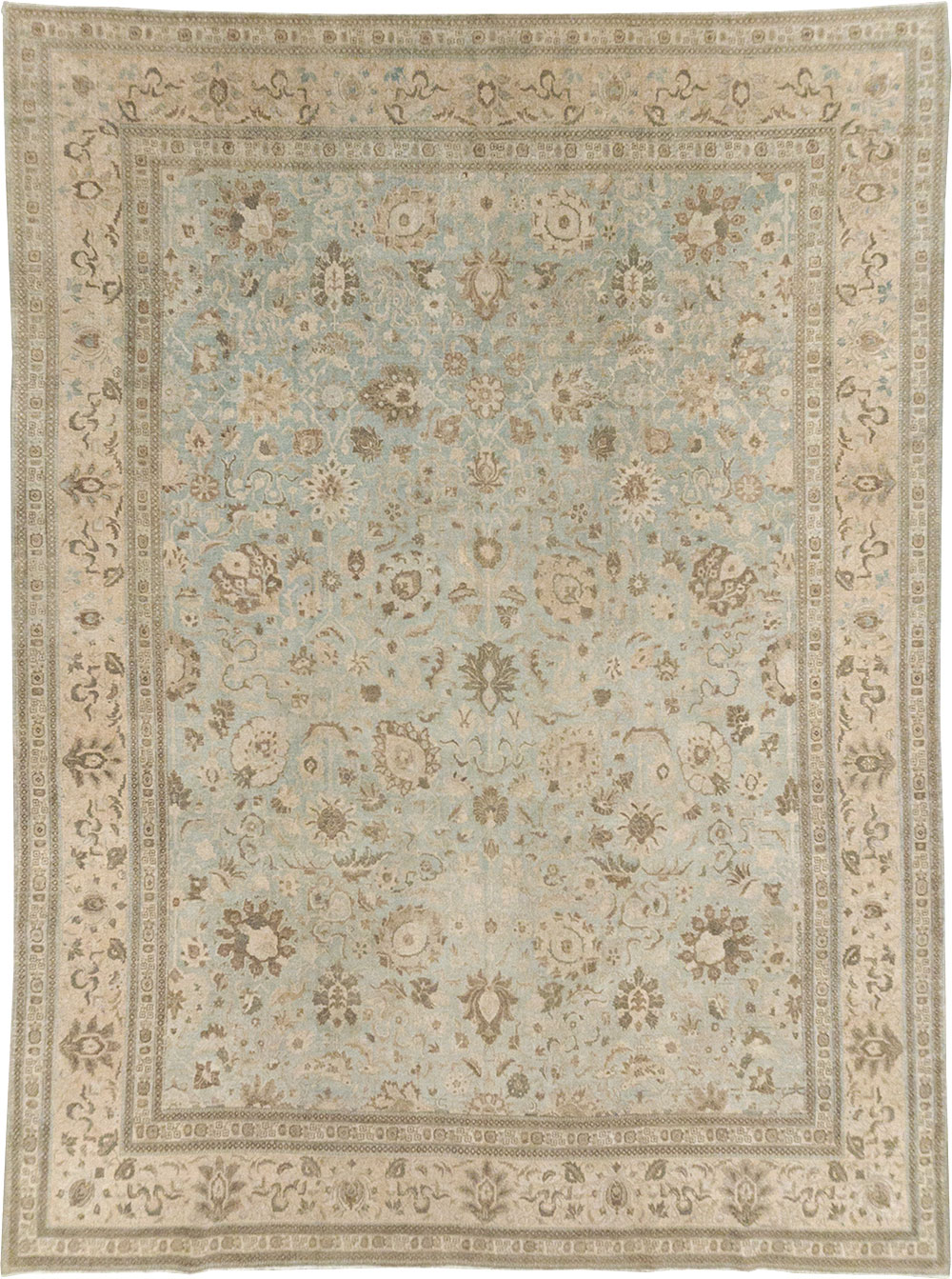 Antique Persian Tabriz Room Size Carpet, No.20909 - Staging