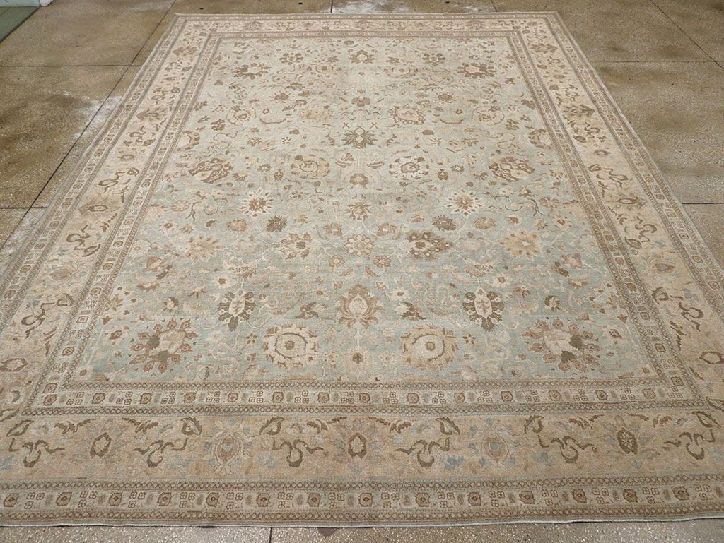 Antique Persian Tabriz Room Size Carpet, No.20909 - Staging
