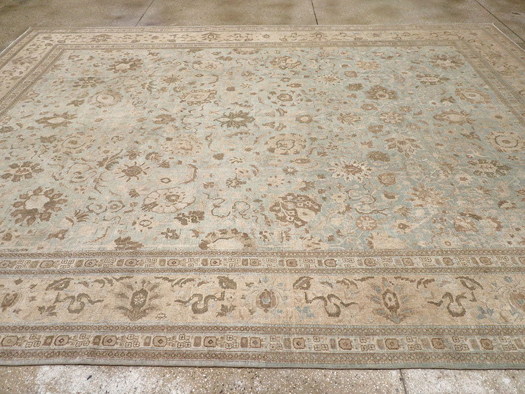 Antique Persian Tabriz Room Size Carpet, No.20909 - Staging