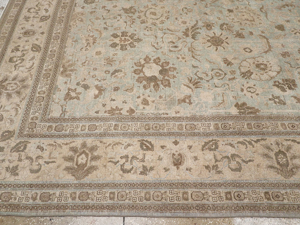 Antique Persian Tabriz Room Size Carpet, No.20909 - Staging