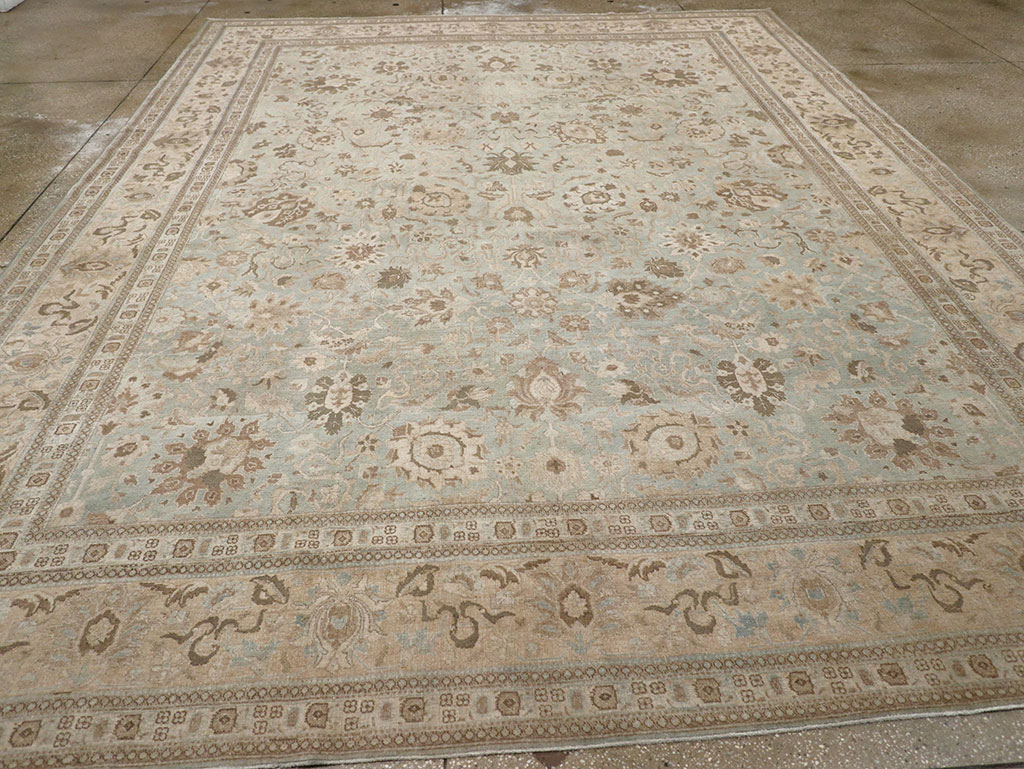 Antique Persian Tabriz Room Size Carpet, No.20909 - Staging