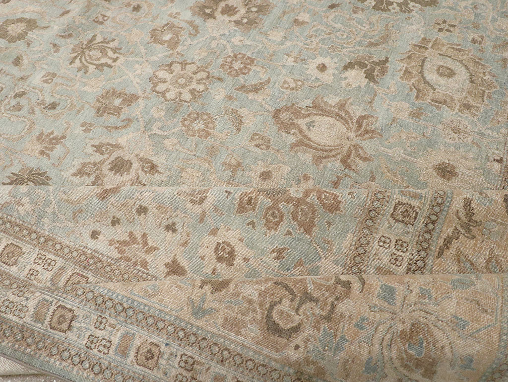 Antique Persian Tabriz Room Size Carpet, No.20909 - Staging