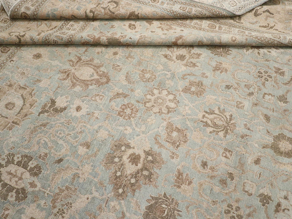 Antique Persian Tabriz Room Size Carpet, No.20909 - Staging