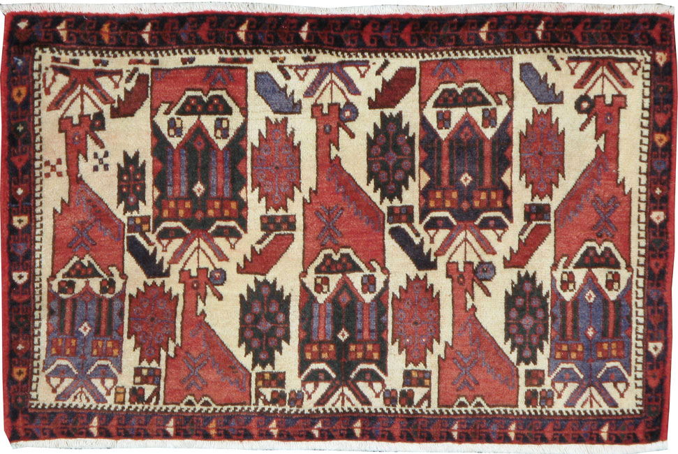 Vintage Persian Afshar Rug, No.20916 - Staging