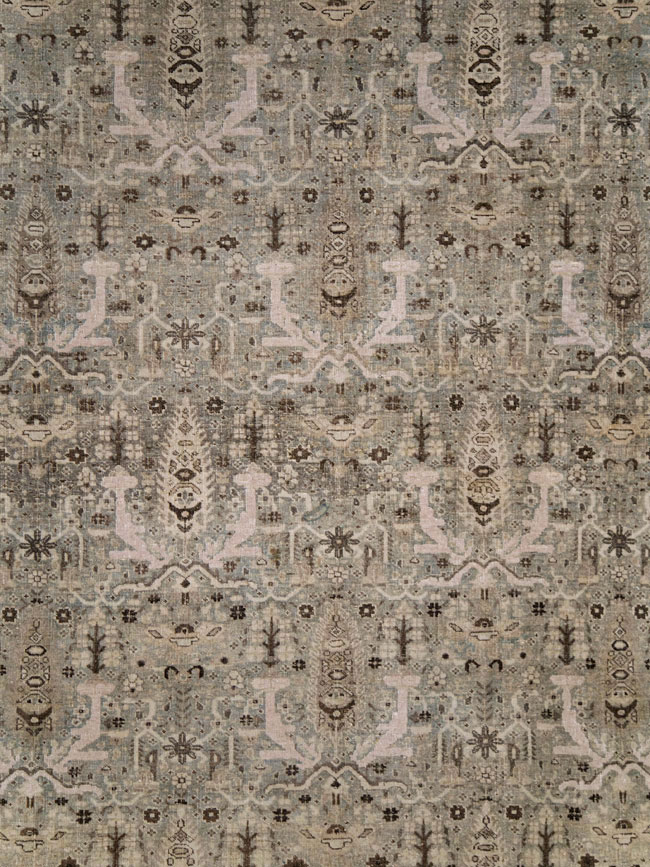 Antique Persian Tabriz Large Room Size Carpet, No.20921 - Staging