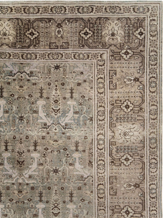 Antique Persian Tabriz Large Room Size Carpet, No.20921 - Staging