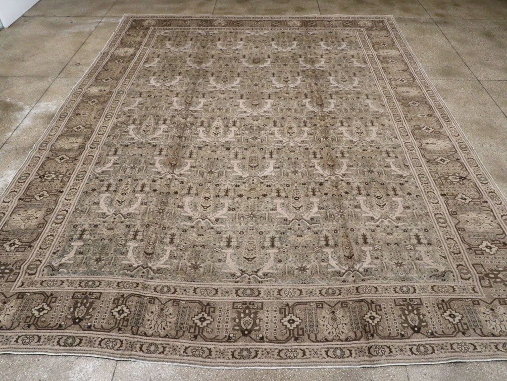 Antique Persian Tabriz Large Room Size Carpet, No.20921 - Staging