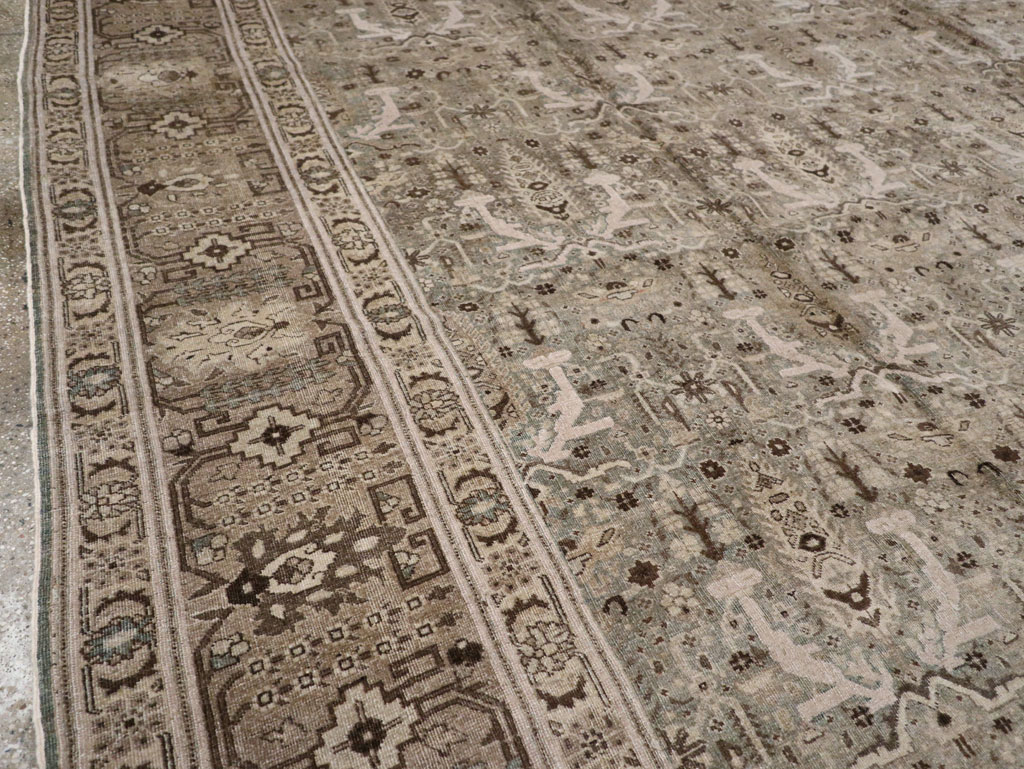 Antique Persian Tabriz Large Room Size Carpet, No.20921 - Staging