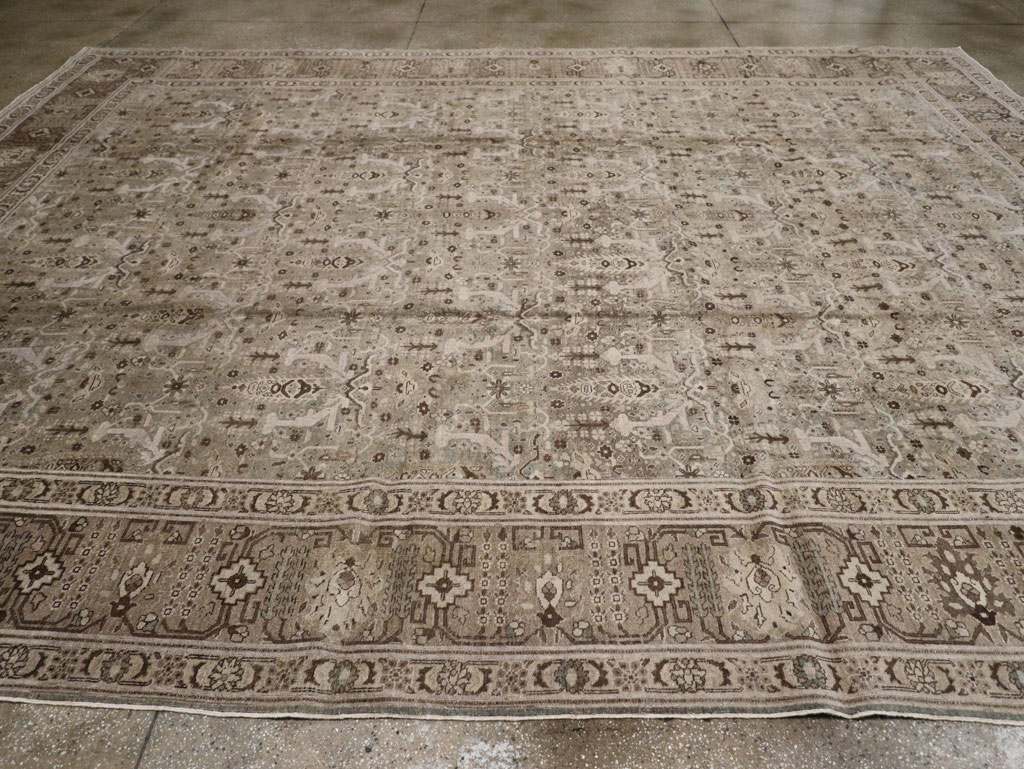 Antique Persian Tabriz Large Room Size Carpet, No.20921 - Staging