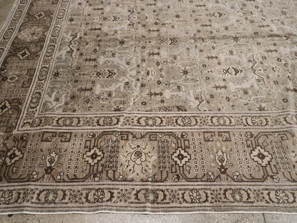 Antique Persian Tabriz Large Room Size Carpet, No.20921 - Staging