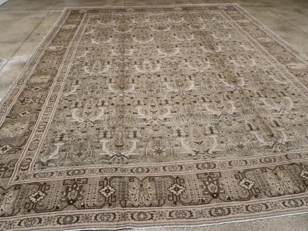 Antique Persian Tabriz Large Room Size Carpet, No.20921 - Staging