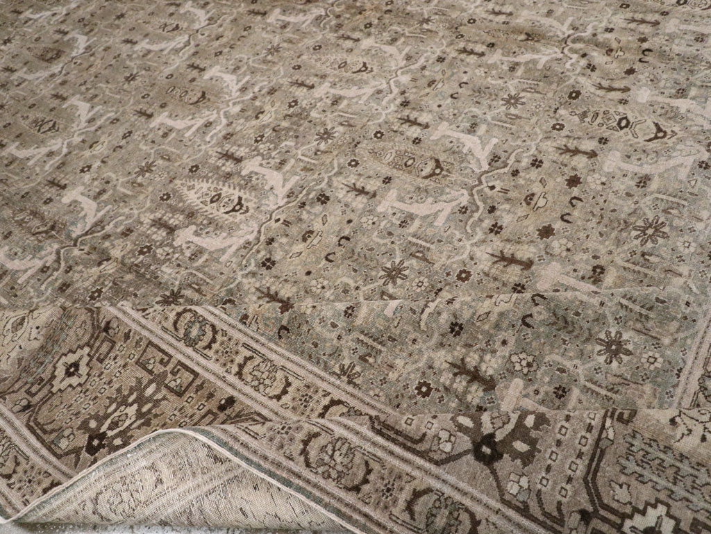 Antique Persian Tabriz Large Room Size Carpet, No.20921 - Staging