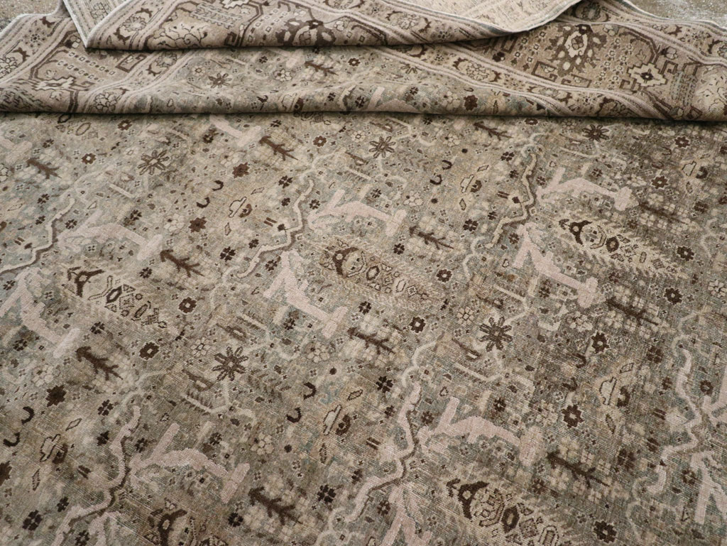 Antique Persian Tabriz Large Room Size Carpet, No.20921 - Staging