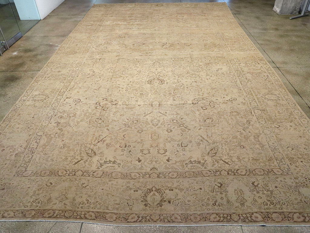 Antique Persian Tabriz Oversize Carpet, No.20929 - Staging