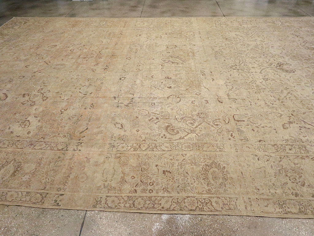 Antique Persian Tabriz Oversize Carpet, No.20929 - Staging