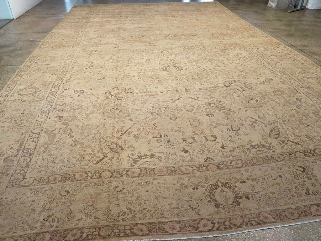 Antique Persian Tabriz Oversize Carpet, No.20929 - Staging