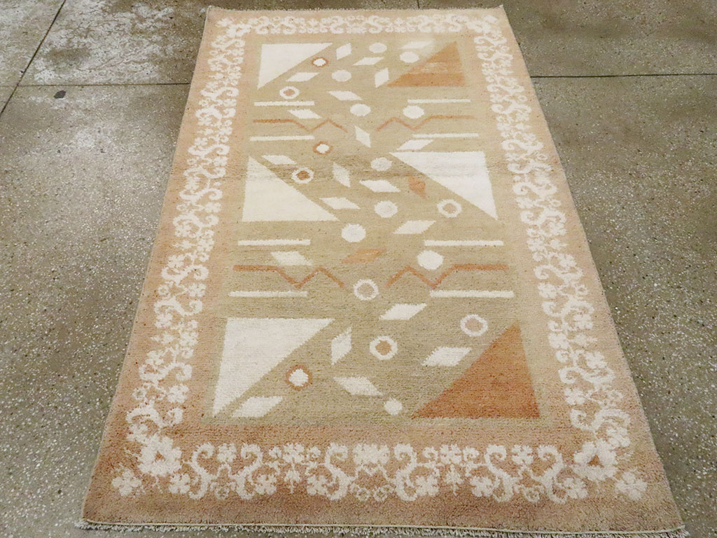 Vintage Indian Cotton Agra Rug, No.20950 - Staging
