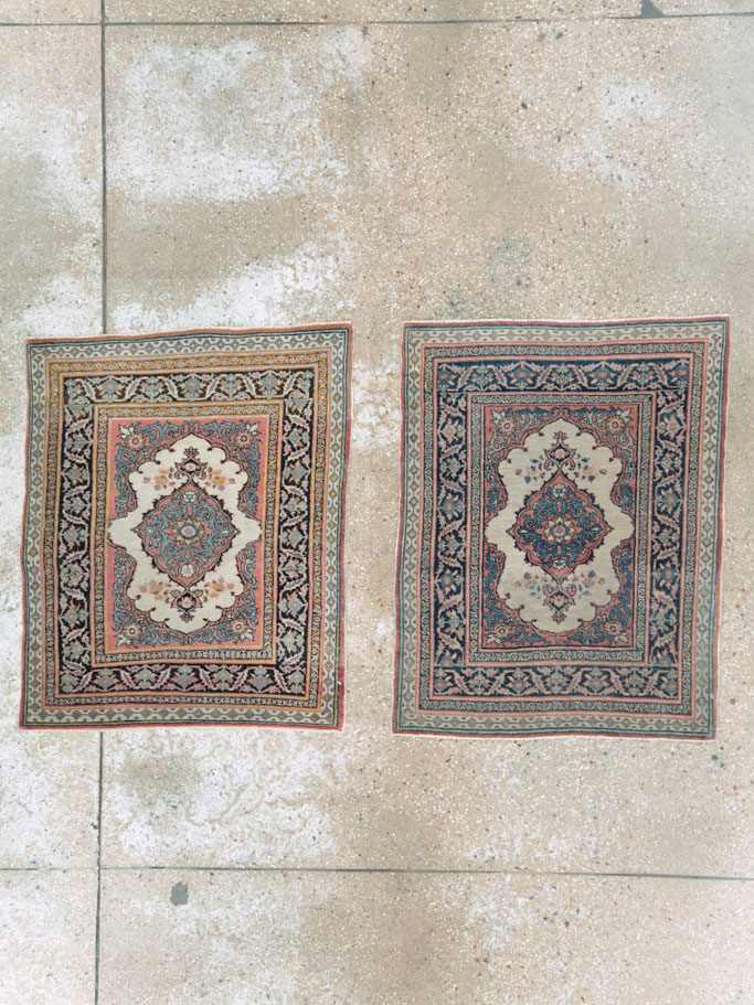 Antique Persian Tabriz Haji Jalili Rug (Pair: 1 of 2), No.20960 - Staging