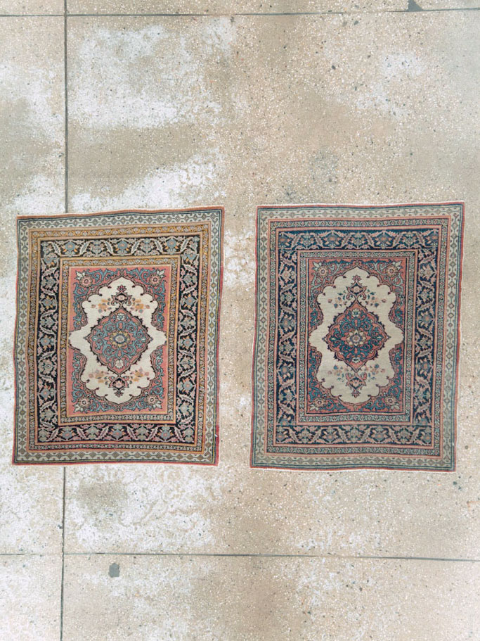 Antique Persian Tabriz Haji Jalili Rug (Pair: 2 of 2), No.20961 - Staging