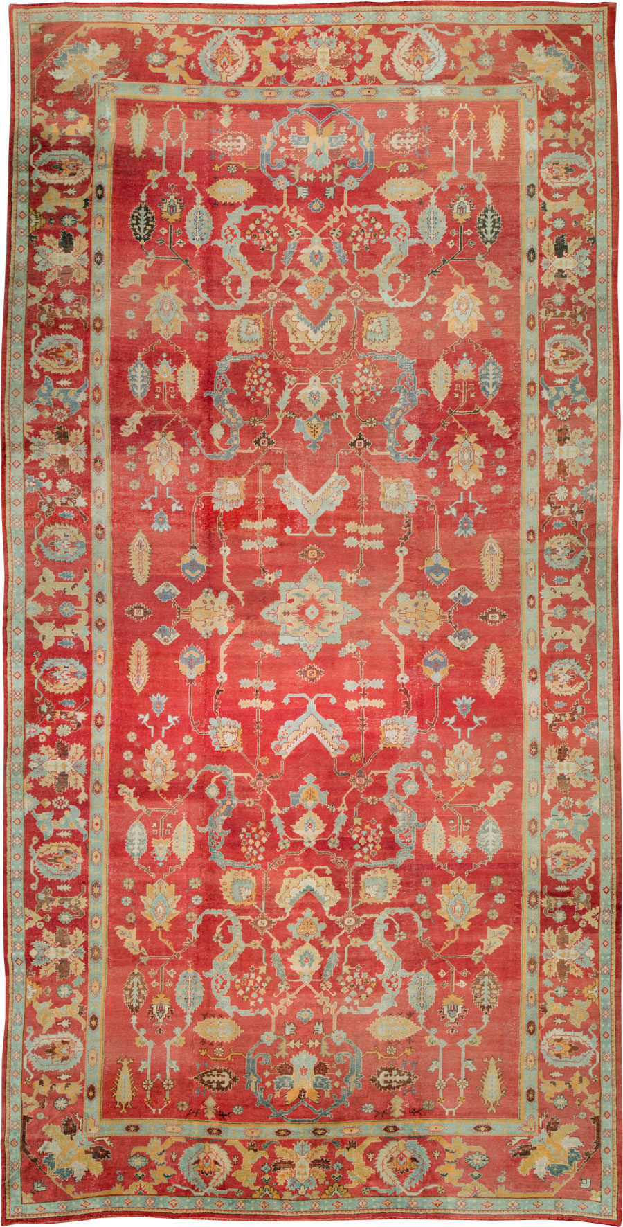 Antique Turkish Oushak Carpet, No.20984 - Staging