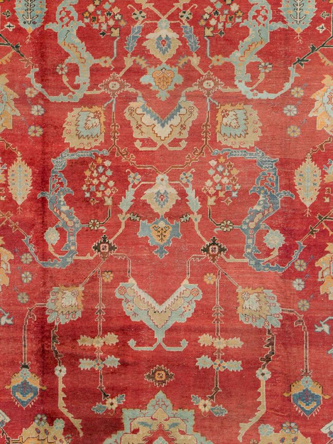 Antique Turkish Oushak Carpet, No.20984 - Staging