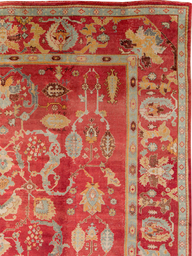 Antique Turkish Oushak Carpet, No.20984 - Staging